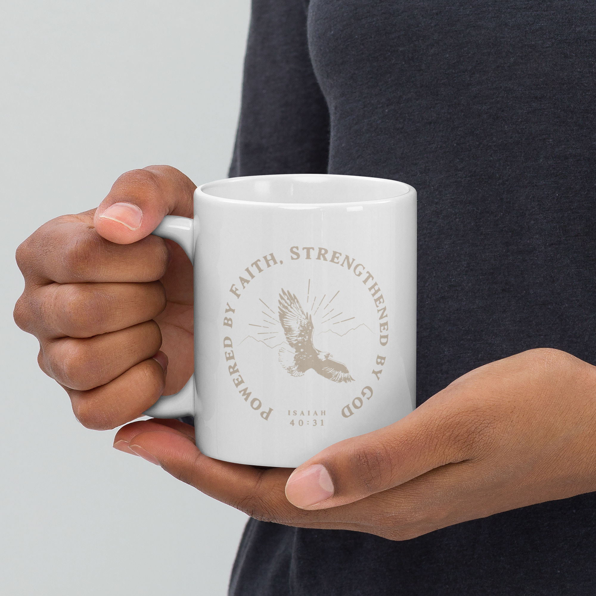 "Wait, Trust, Soar" White Glossy Mug